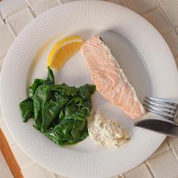 Poached Fresh Salmon with Egg Sauce